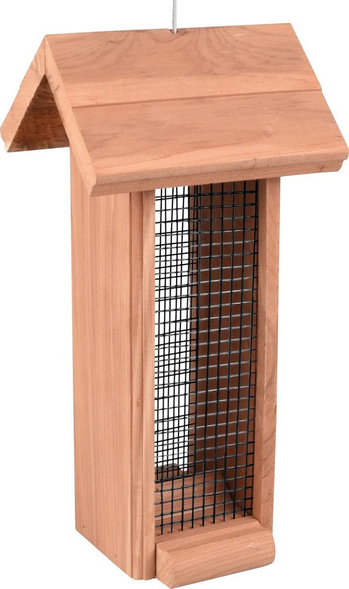 Flamingo Voedersilo noten niklas cederhout 14x12x28cm