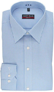 Marvelis strijkvrij overhemd body fit ruit blauw (8726-64-11N)