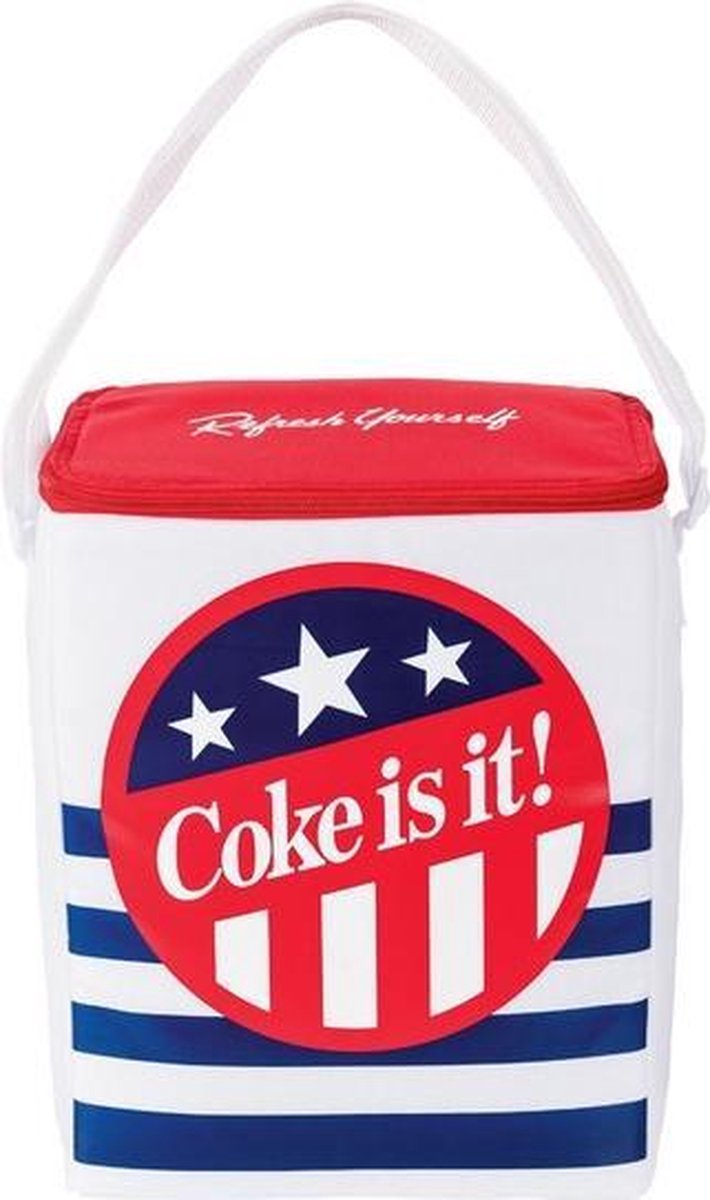 Coca Cola - Koeltas Wit/blauw/rood - Inhoud: ca. 14 liter