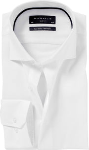 Michaelis Heren Overhemd Wit Royal Oxford Slim Fit - 39