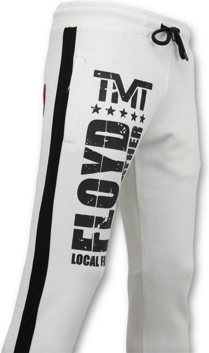 Local Fanatic Exclusieve Joggingbroek Heren - Floyd Mayweather Sweatpants - Wit - Maten: L