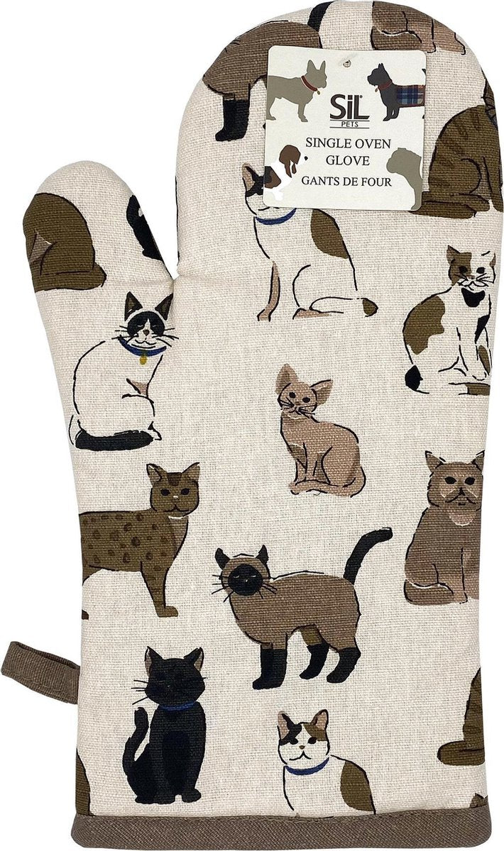 Ovenwant met een kattenopdruk