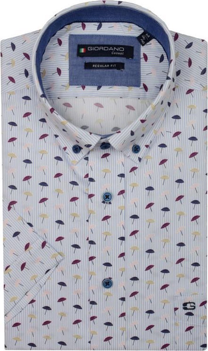 Giordano 106031 Casual overhemd met korte mouwen - Maat XXL - Heren