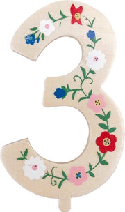 Tib Feestdecoratie "3" Hout 10 Cm Bruin