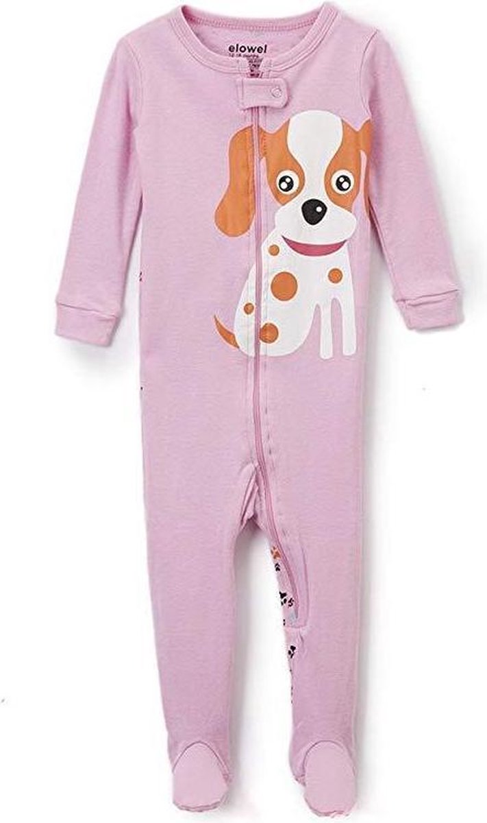 Meisjes Pijama Katoen Met Hond Ontwerp (Maat 6-12 Maanden)