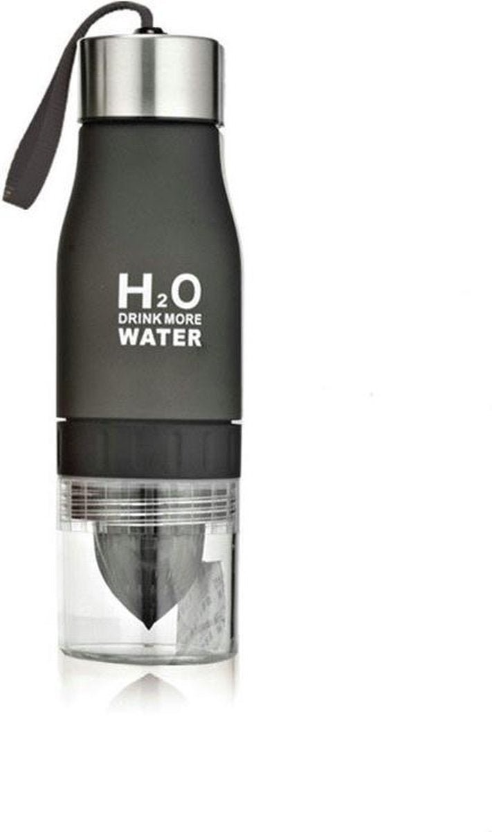 ExcluJess drinkfles ZWART  Infuser Waterfles 700ml – Drinkfles met Fruitinfuser – Waterfles met Fruitperser