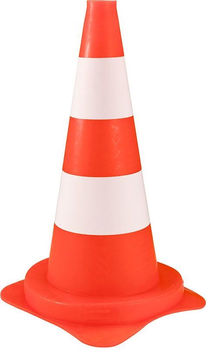 Fluor Oranje Pion - 50cm hoog - PVC - pionnen - verkeerskegel