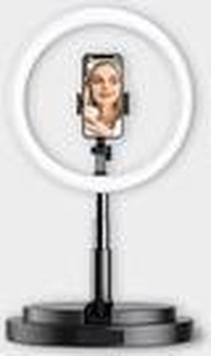 Ringlamp met statief (verstelbaar) incl. 1x telefoonhouder - diameter 30cm - 160cm hoog - USB - TikTok - Ringlight - flitser - Ring lamp - Vlog - Make-up light - Studiolamp