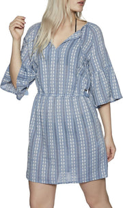 Seafolly Ocean Alley Dobby Stripe Dress - Chambray Dames strandjurk Maat S