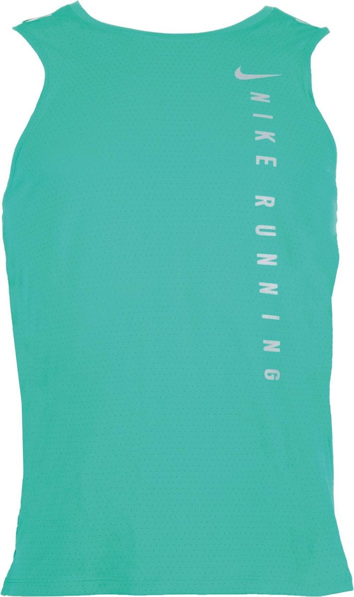Nike Nike Run Division Miler Sportshirt - Maat S  - Mannen - groen - grijs