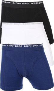 Bjorn Borg Björn Borg - Jongens 3-pack Basis Boxershorts Wit / Blauw / Zwart - 134