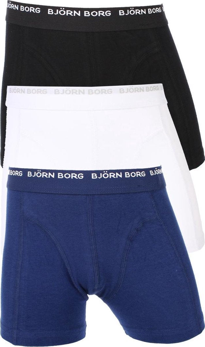 Bjorn Borg Björn Borg - Jongens 3-pack Basis Boxershorts Wit / Blauw / Zwart - 134