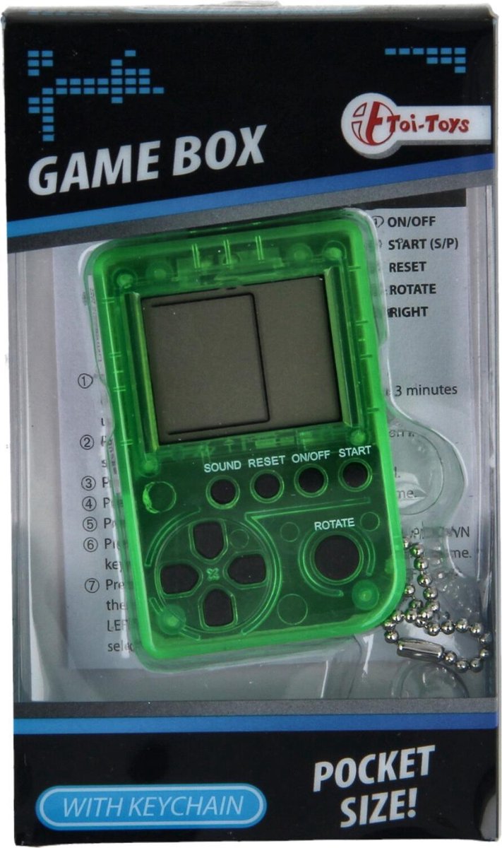 Sleutelhanger Fidget Mini Gamebox Hoog Groen