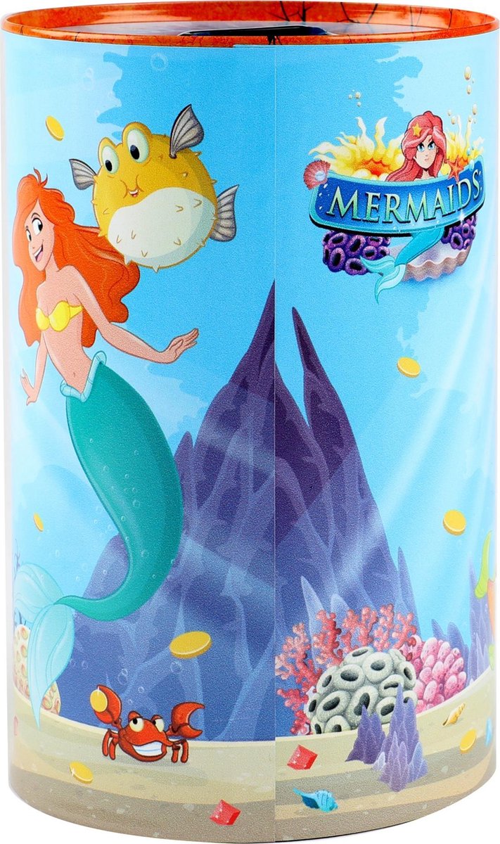 Toi-toys Spaarpot Zeemeermin Blauw 11x6 Cm