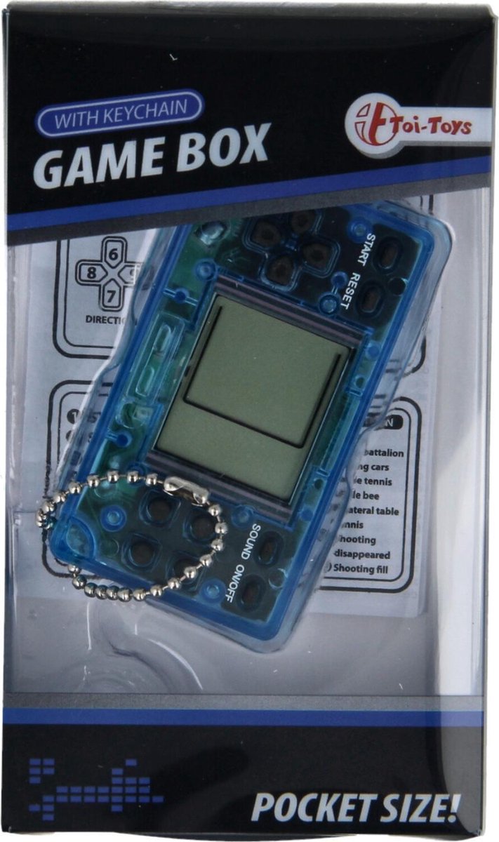 Sleutelhanger Fidget Mini Gamebox Breed Blauw
