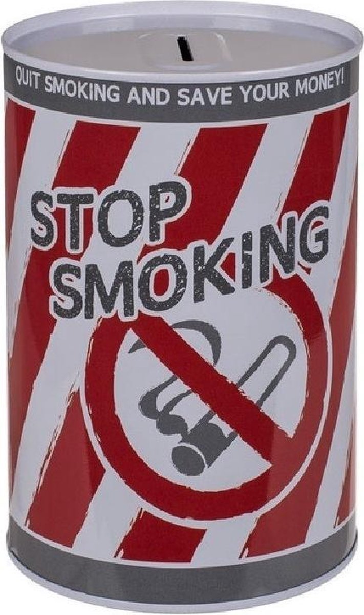 Spaarpot Stop Smoking 10 x 15 cm - Blikken/metalen spaarpotten - Stoppen met roken