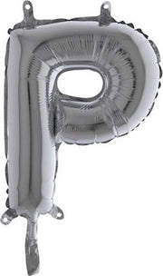 Folieballon - Letter P - zilver - Grabo Balloon - 35cm