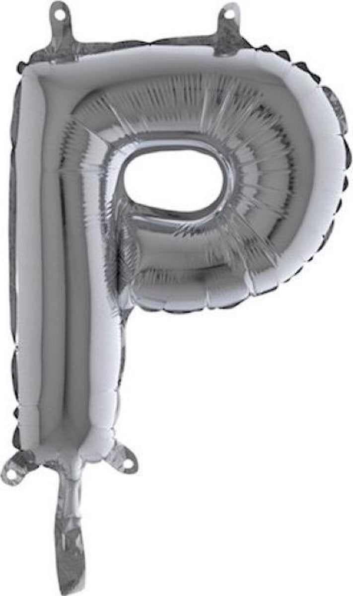 Folieballon - Letter P - zilver - Grabo Balloon - 35cm