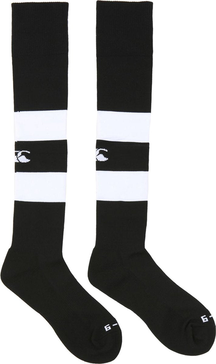 Canterbury Hooped Playing Rugby  Sportsokken - Maat 49 - Unisex - zwart/wit/rood