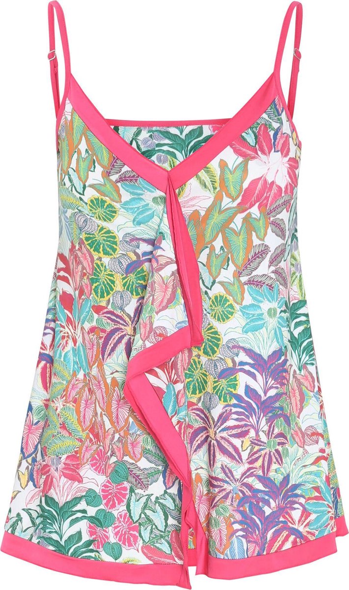 Cassis - Top met natuurprint - Fushia
