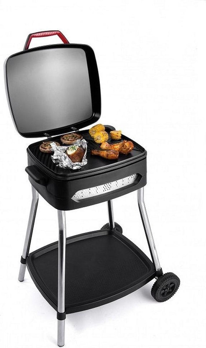 Fritel Elektrische Barbecue en Tafelgrill - Grilloppervlak (LxB) 40x36 cm - Met Onderstel - Zwart