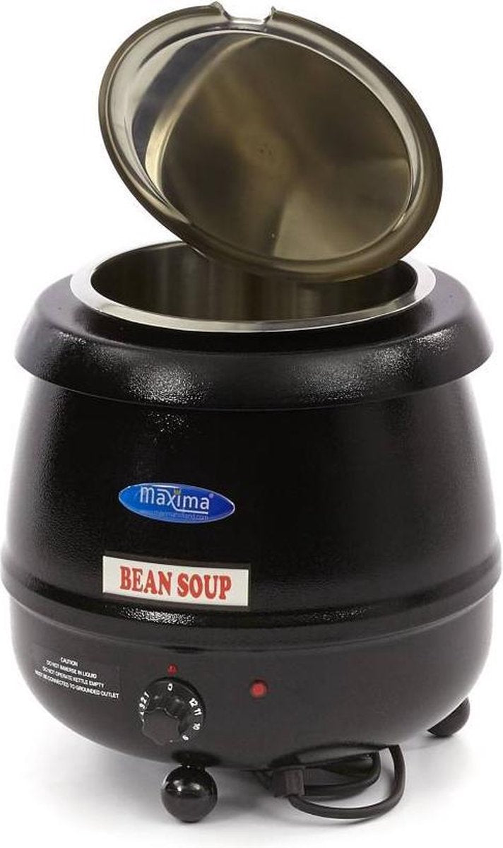 Soepketel 10 Liter - RVS Binnenpan - Instelbare Thermostaat 30 tot 90 Graden - Elektrisch - Poedercoating - Professionele Horeca Soepketel - Maxima