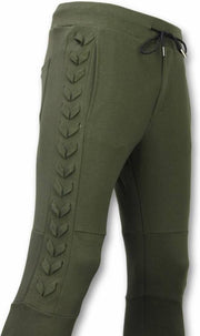 Enos Casual Joggingbroek - Braided Joggingbroek - Khaki - Maat: XS