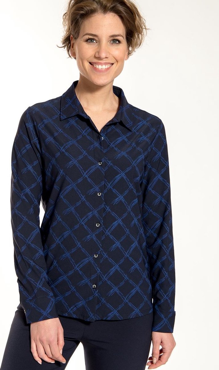 La Blouse Perfecte Checkered Travel - Blouse van Je m'appelle - Travel Quality materiaal: Stretch