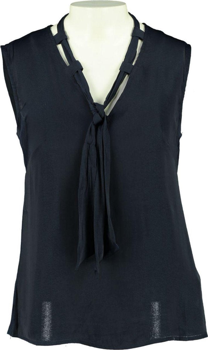Morgan blauwe blouse top materiaalmix - valt kleiner - Maat S
