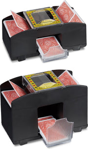 relaxdays 2 x automatische kaartschudmachine voor 2 decks en 4 decks - poker schudmachine