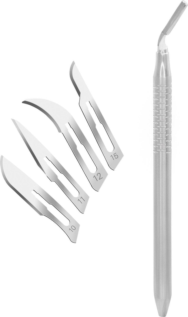 BeautyTools Bistouri Houder Voor Scalpel Mesjes – Lichtgewicht Holle Buis – Scalpel Holder - Houder Nr. 3 (BP-2755) INOX