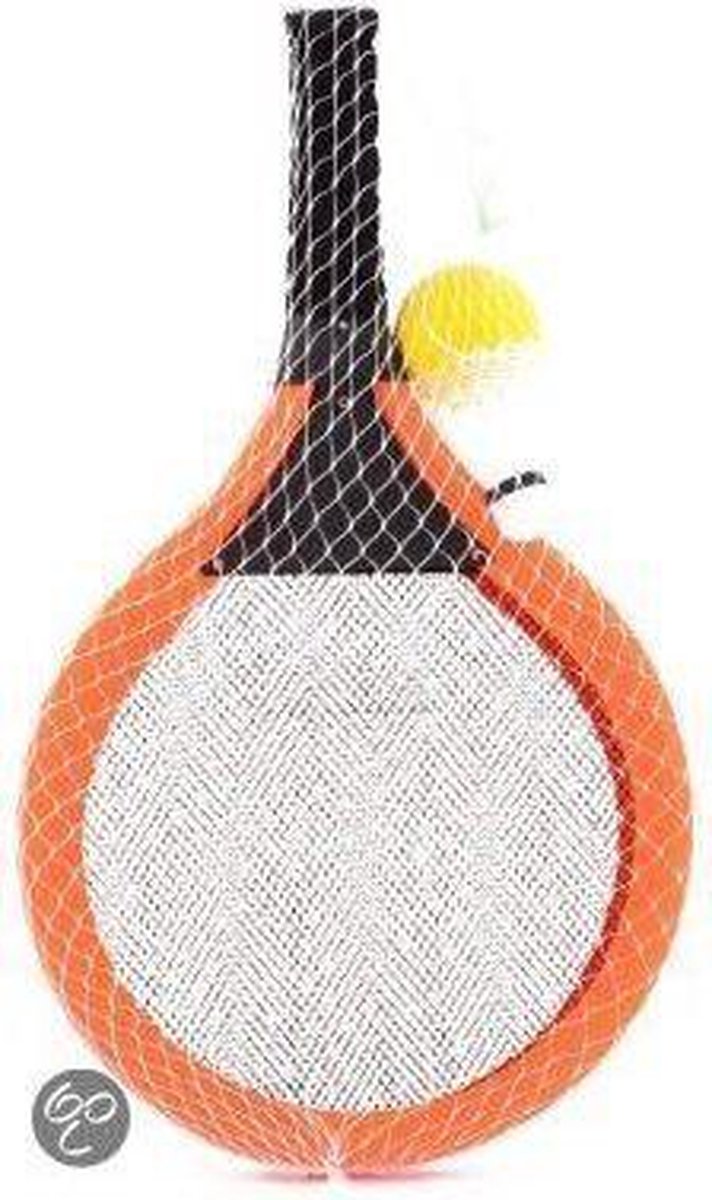 Johntoy Tennisspel met bal en shuttle oranje