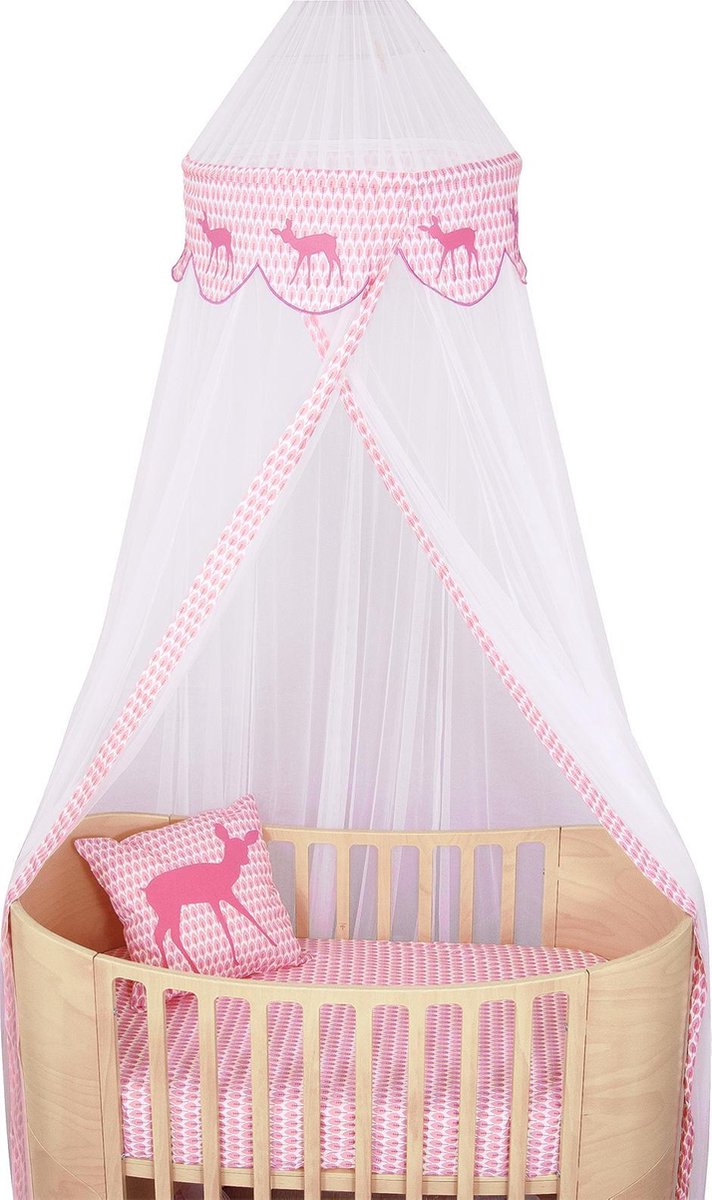 Taftan - Klamboe - Hertje Roze - 275 cm - roze / wit