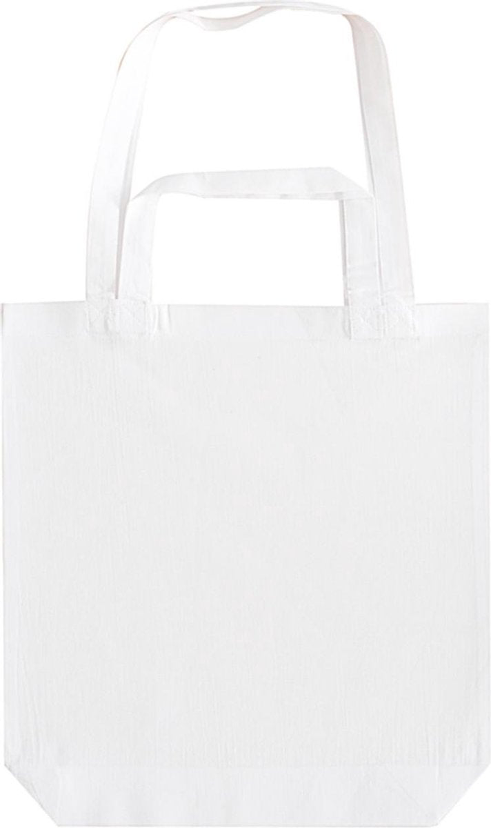 Witte canvas/katoenen tas met dubbel hengsel 38 x 42 cm- Bedrukbare katoenen tas/shopper
