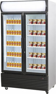 Professionele Koel/Vrieskast | 932L | 2 Deuren | zwart/wit/glas | Combisteel | 7455.2150 | Horeca