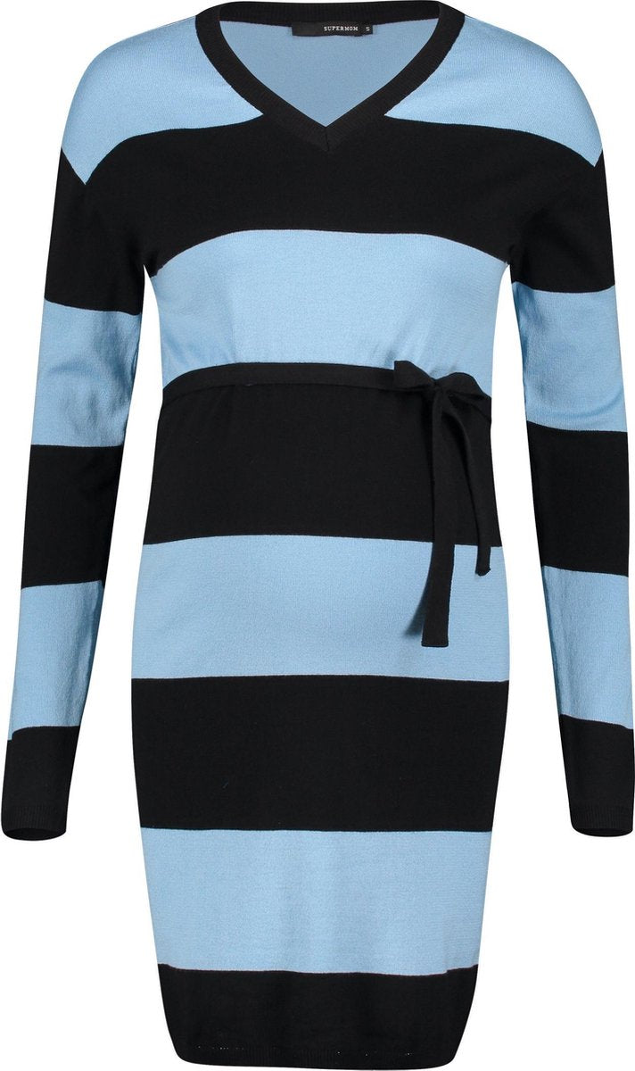 Supermom Jurk Blue Stripe - Placid Blue - Maat L