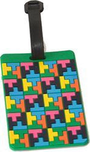 Kofferlabel / bagagelabel 3D rubber Kleur Tetris met QR-code