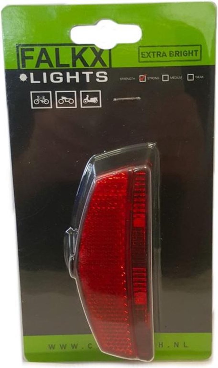 Falkx Achterlicht 2 Leds Batterijen 80 X 50 Mm Rood