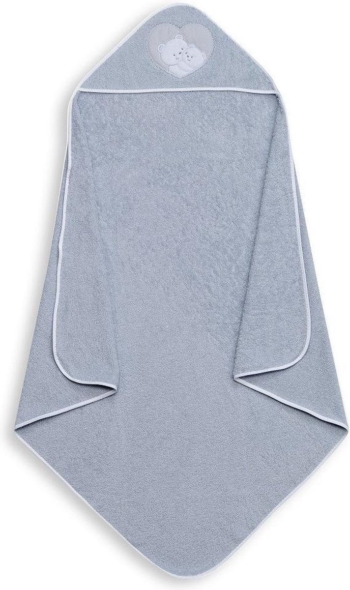 Interbaby Badcape Hartje Junior 100 Cm Katoen Grijs