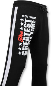 Local Fanatic Exclusieve Sweatpants Mannen - Muhammad Ali Trainingsbroek - Zwart - Maten: S