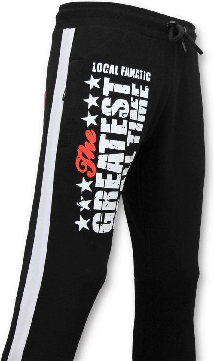 Local Fanatic Exclusieve Sweatpants Mannen - Muhammad Ali Trainingsbroek - Zwart - Maten: S