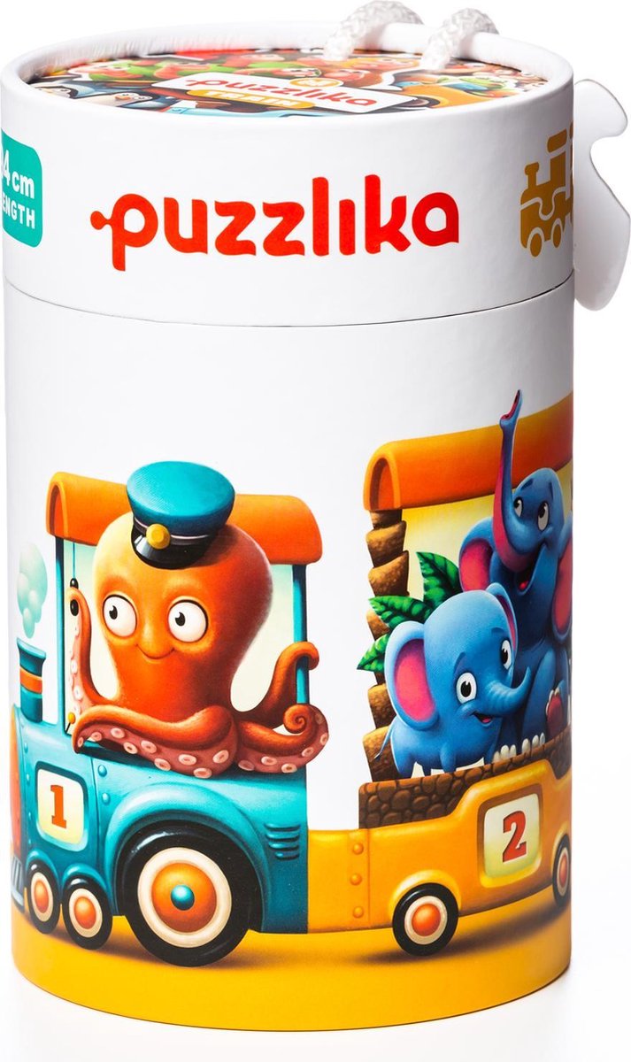 Puzzlika - Leer Tellen - Dieren Trein - 20 puzzelstukken