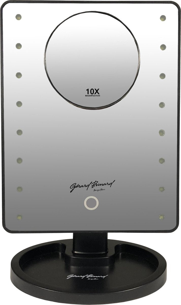 Gérard Brinard verlichte spiegel LED spiegel met zuignapspiegeltje - 16x LED + touch knop