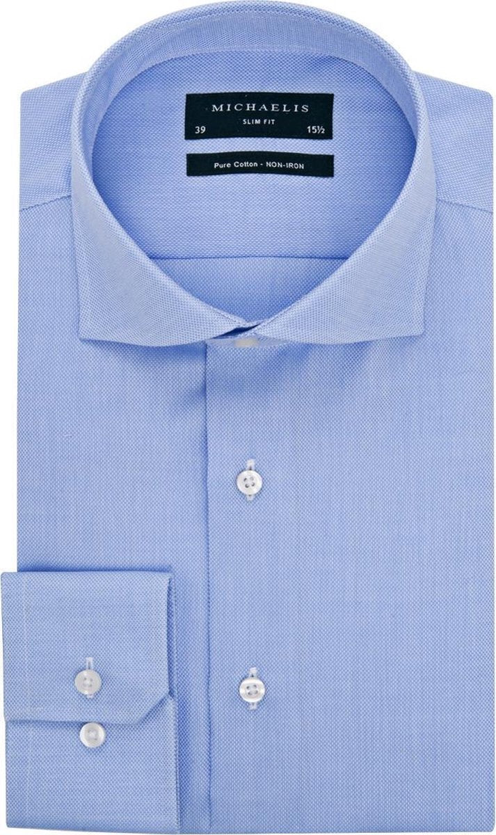 Michaelis Blauw royal oxford overhemd