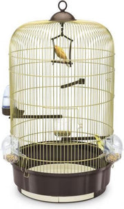 Imac vogelkooi luna bruin / messing (40X40X65