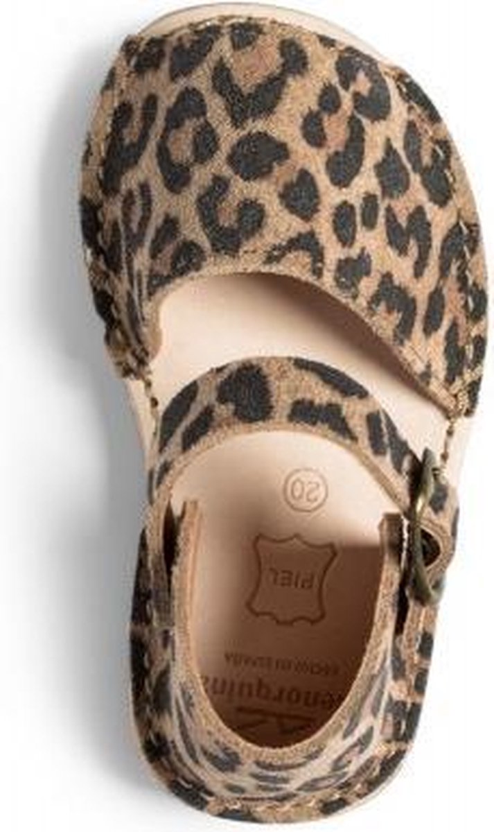 Menorquina-spaanse-sandalen-avarca-kinder-panter-hielbandje-maat 24
