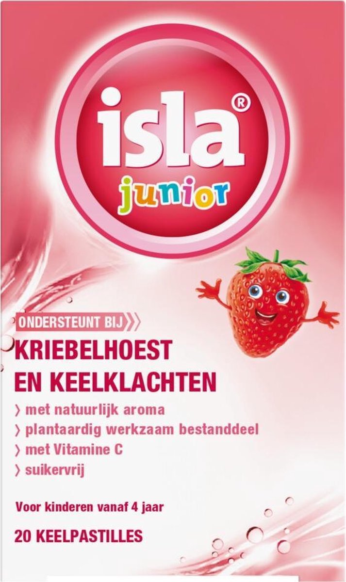 Isla Junior Aardbei 20 keelpastilles