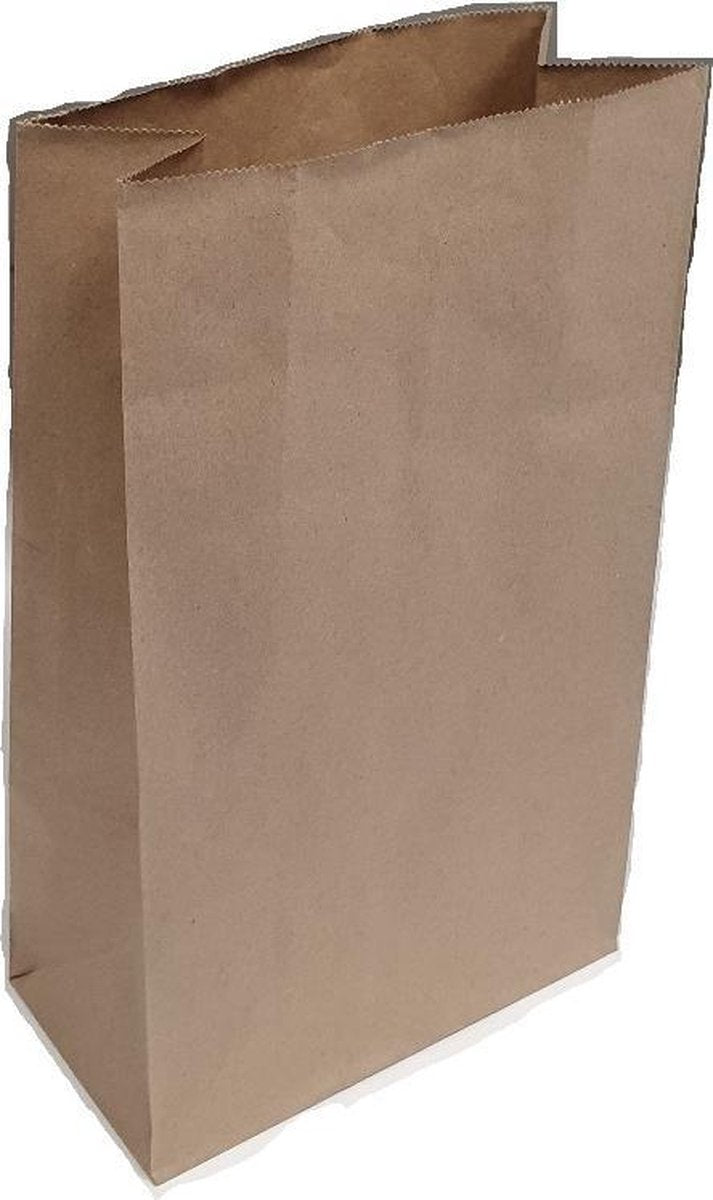 Eco Blokbodemzakken Gerecycled Kraft Papier 170x85x280mm - 100 st