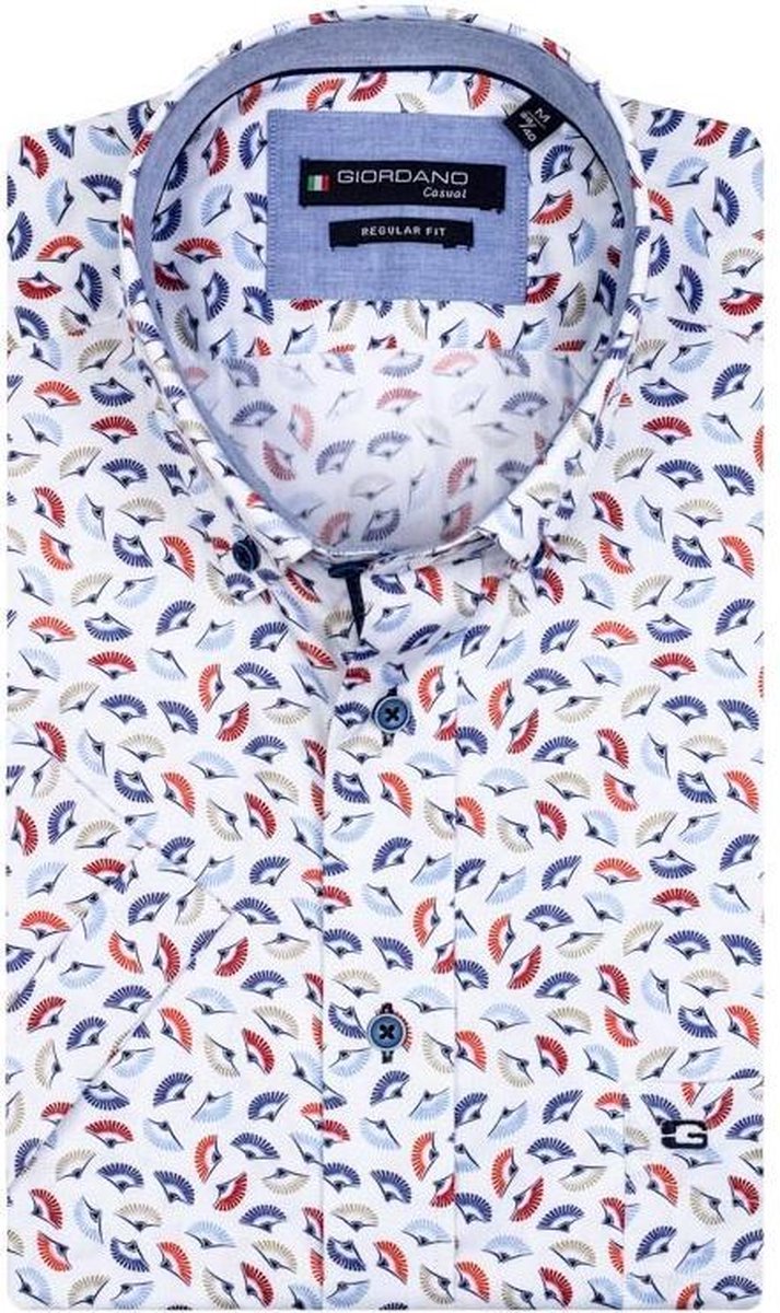 Giordano 106012 Casual overhemd met korte mouwen - Maat M - Heren