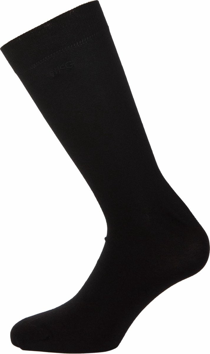 McGregor Solid Heren Sokken | Zwart |Maat 43-46 | 2 paar / 2-pack | Crew Sok / Half hoog | Geschikt als dressed sok en als casual sok